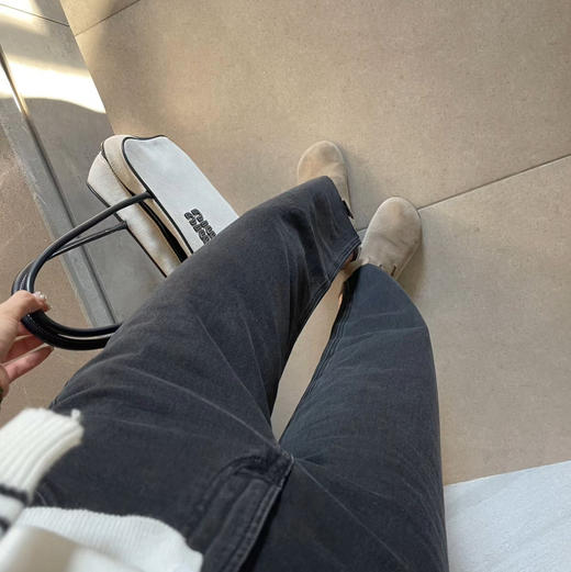 Mother同款灰色高腰开衩牛仔裤直筒裤022403 商品图7