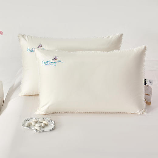 多喜爱  蝶悦蚕丝蛋白美眠枕 【80S全棉面料】【精美刺绣+花边】野生柞蚕丝 柔抚肌肤 深睡悦眠  柔弹支撑 商品图5