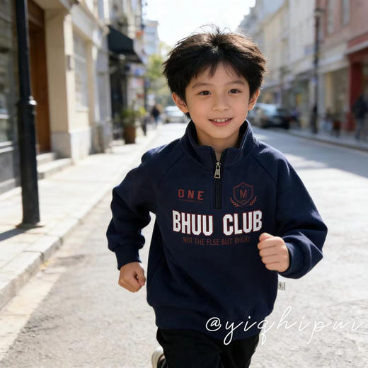 巧豆熊儿童卫衣春秋季新款男女童上衣中大童洋气运动套头衫立领长袖童装90-170★娃娃优选 商品图8