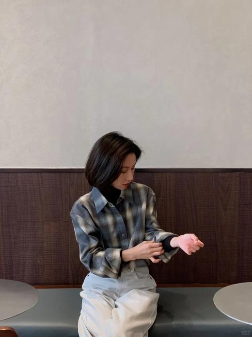 【高品质私服】【MC双面磨毛棉质渐变格纹衬衫】蓬松感与利落感达成微妙平衡G1653-CC【无标出货 介意慎拍】 商品图2