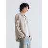 GXG男装 浅卡其肌理面料宽松休闲长袖衬衫25年春季热卖G25X031032 商品缩略图3