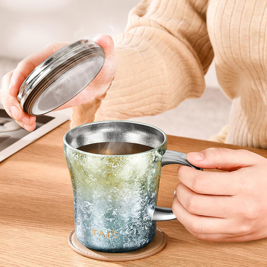 太可 纯钛焕彩吸管咖啡杯480ml TQCK-T480 商品图7