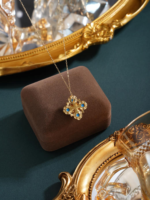 子佩集【四叶福安】银S925珍珠惜王妃套链项链【MLTL039】镀金四叶草蓝2602 商品图4