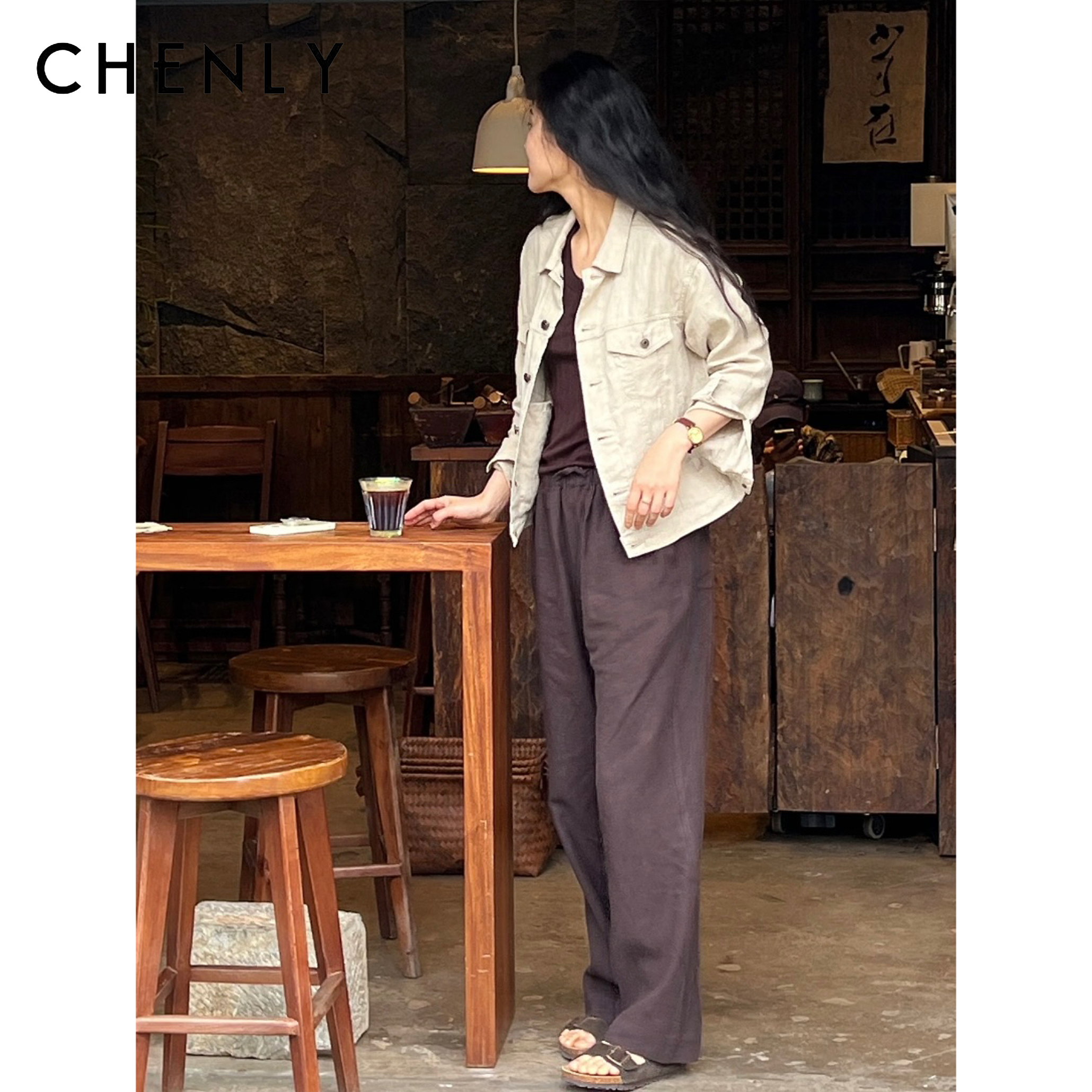 尘衣｜26SS微落肩短款亚麻夹克