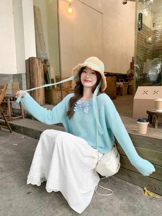 <曾小咸推荐>3.6现货秒杀 ！微信超特价！韩系立体花朵针织衫 日常189.99 立减100 秒杀89.99！！ 商品图9