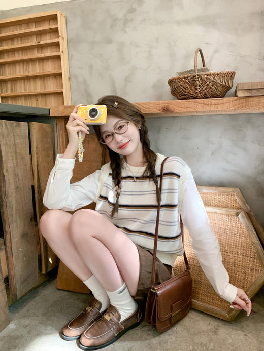 <曾小咸推荐>3.6现货秒杀 ！微信超特价！韩系2色条纹假两件针织衫 日常159.99 立减80 秒杀79.99！！ 商品图14