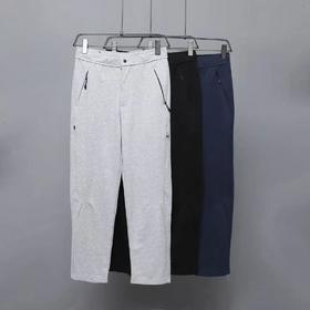 毛圈拼接多拉链卫裤