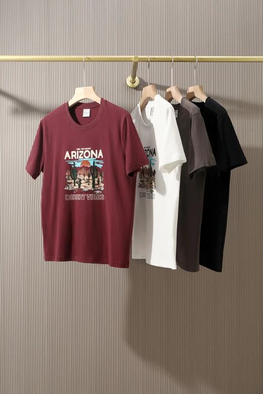 100%磨毛水洗棉 复古短袖T恤 商品图0