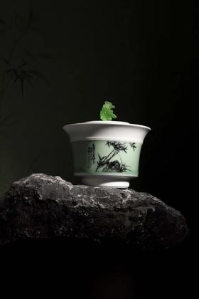 缶庐近墨·玉瓷茶器礼盒 | 西泠·有美堂出品，吴昌硕墨宝竹韵跃然茶器上