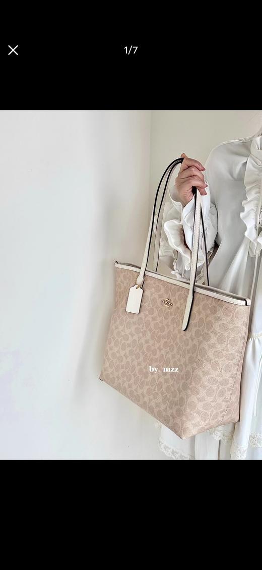 F030408新款吸扣老花单肩手提单面city托特包logo购物袋tote包 商品图11