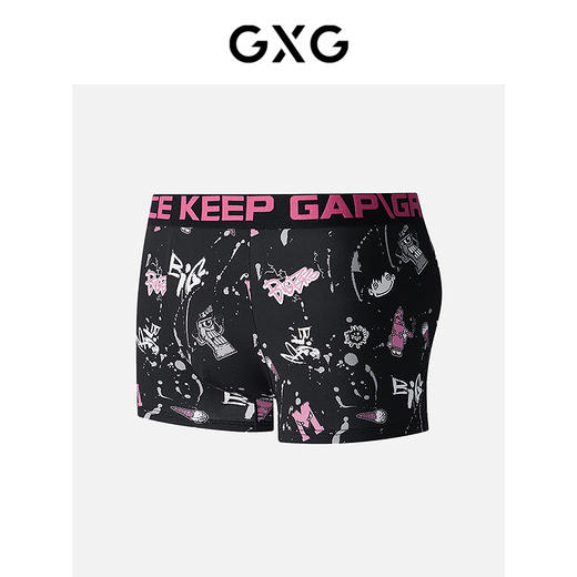 GXG男士内裤 莫代尔棉质猛男粉卡通涂鸦印花内裤男 25年春夏热卖 商品图1
