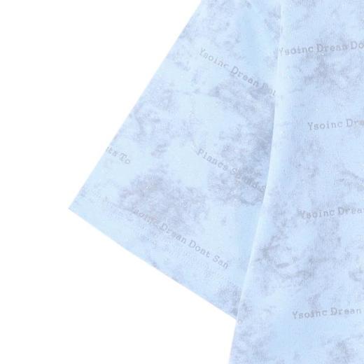 T4493SDSA夏季新款男士痞帅美式扎染满天星字母设计圆领短袖T恤宽松潮 商品图4