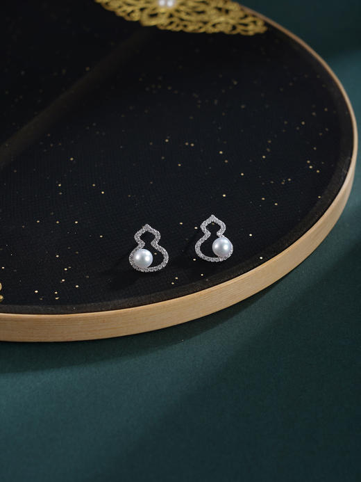 子佩集【福禄璀璨】银S925珍珠惜王妃耳钉【QJED001】双色葫芦2602 商品图7