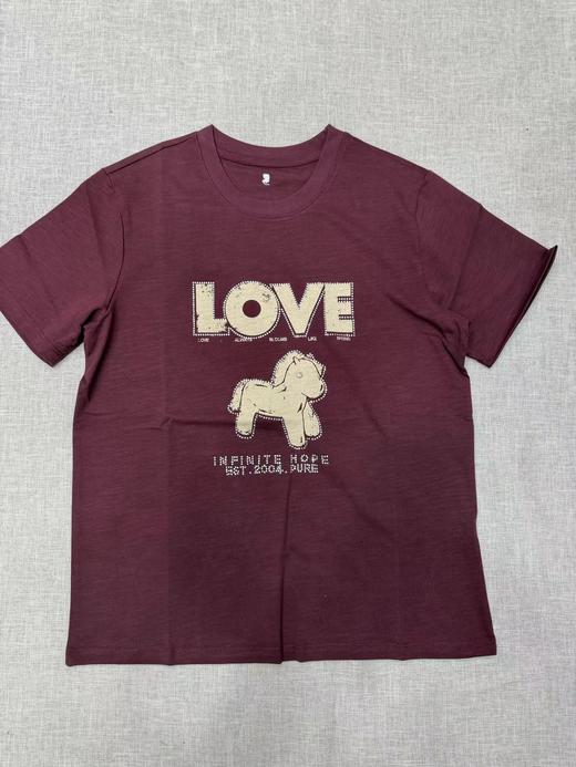 F030490短袖T恤2026春夏季新品马年系列烫钻印花竹节棉质圆领T 商品图12