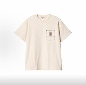 春款上新 经典基础款 Carhartt WIP LOGO标签车缝线口袋特染短袖T恤  280G全棉面料