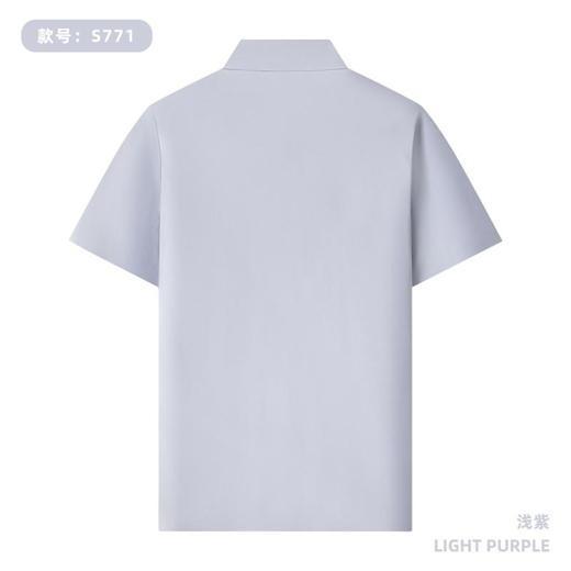 185g 60支匹马棉纯色二级贴胶布领短袖隐形暗扣翻领上衣  ZT-S771# 商品图4