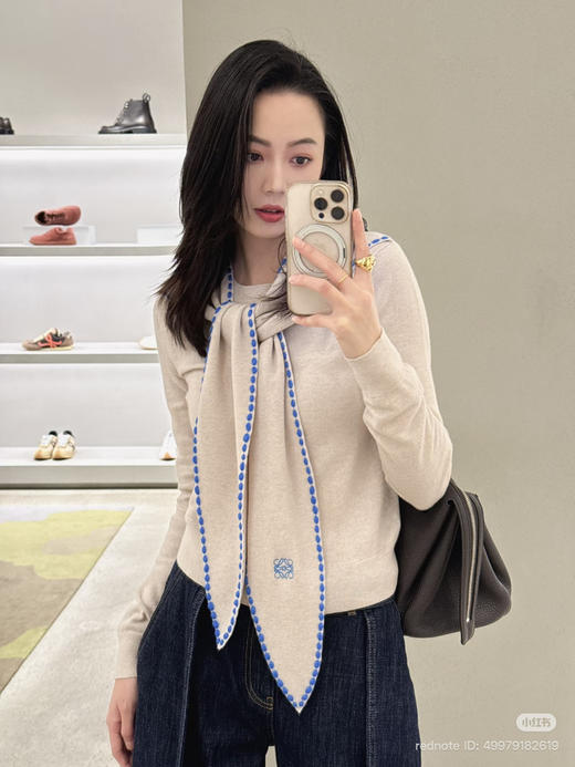 34-1 排他性独家圆正 lew手工刺绣领结式样套头衫 135斤以内穿L 商品图14