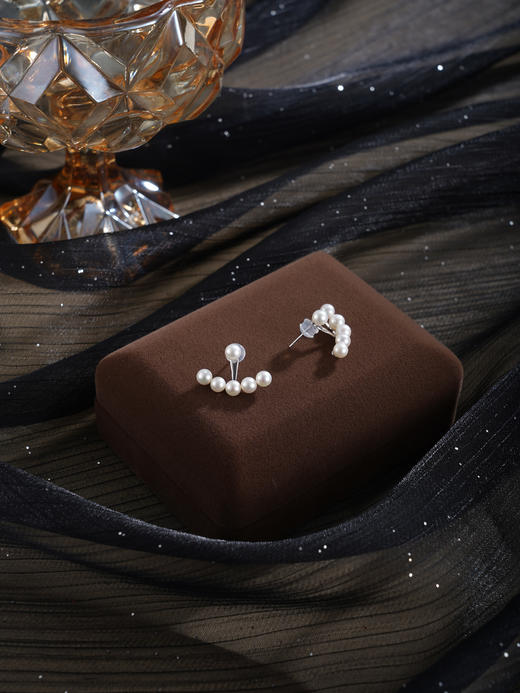 子佩集【月神洛里】银S925珍珠惜王妃耳钉【MLEH039】一字排珠2602 商品图3