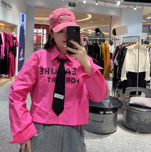 NC配领带印字母长袖衬衫51225（红）春季961010640321 商品图0