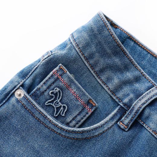 「高货wl」全新升级【铂金会员275/天猫369/差价94】(01724)洛诗琳气质小马刺绣牛仔长裤2026春季百搭高腰显瘦微喇裤 商品图2