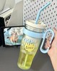 F030475巨无霸吸管高颜值奶芙蓝大容量茶水分离杯吸管水杯 商品缩略图0