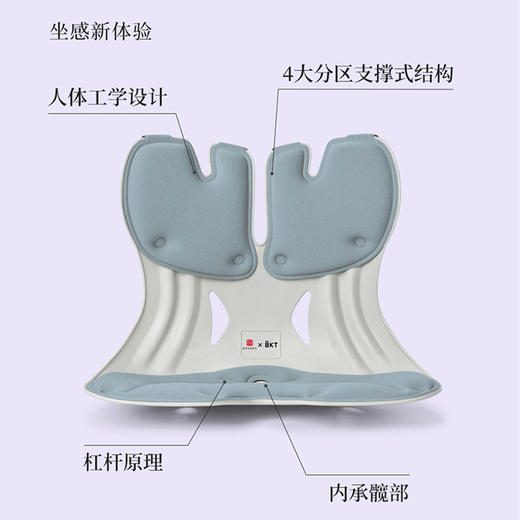 BKT 人体工学护腰坐姿椅 加大版 海雾蓝 故宫宫廷联名款 商品图5