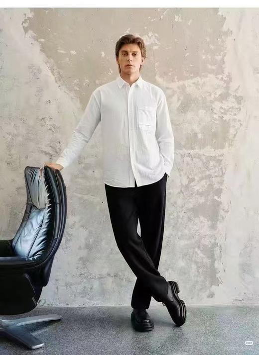 麦檬MEILLEURMOMENT男装翻领亚麻衬衫9H4521391 商品图1