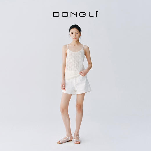 东黎 • 万物复苏 珍珠吊兰 山羊绒女士春夏挑孔时尚背心 6041 商品图3