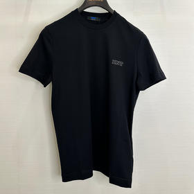 KITON 男士字母徽标刺绣圆领短袖T恤 黑色 UMM06880400A