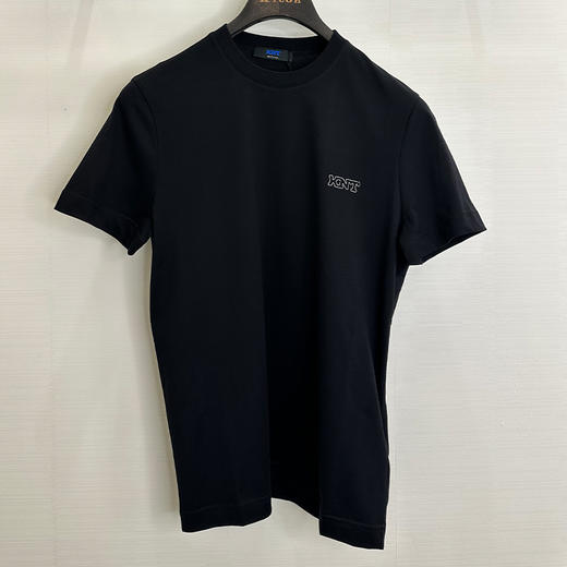 KITON 男士字母徽标刺绣圆领短袖T恤 黑色 UMM06880400A 商品图0