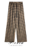 03-2潘依绣丁丁宠粉秋季新款松紧腰格子显瘦百搭阔腿休闲裤 K23871 商品缩略图0