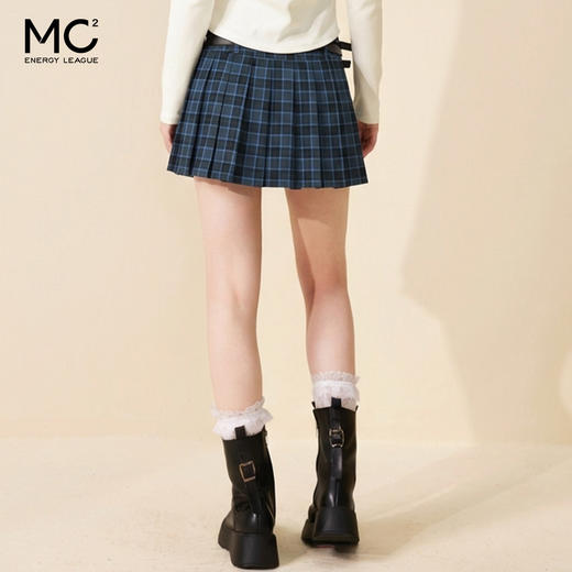 女装高腰双腰带格纹百褶裙-S6363Q2231202 商品图3