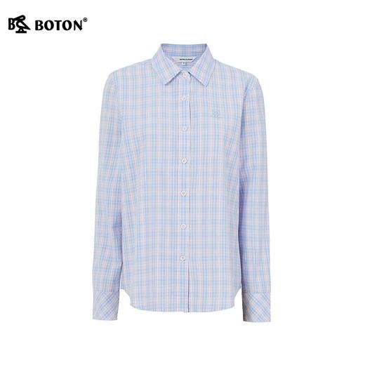 波顿女士春秋季翻领格仔长袖衬衫｜宽松全开襟，休闲百搭LS156126 商品图5