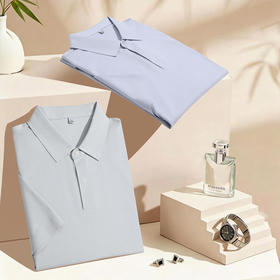 185g 60支匹马棉纯色二级贴胶布领短袖隐形暗扣翻领上衣  ZT-S771#