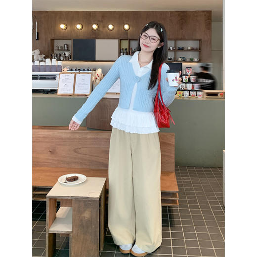 <曾小咸推荐>3.12现货秒杀 ！微信超特价！翻领花边打底衫 日常139.99 立减80 秒杀59.99！！韩系立体花朵开衫  秒杀79.99！！ 商品图3