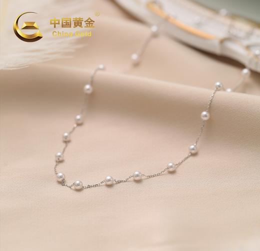 中国黄金七星连珠珍珠项链淡水珍珠+S925银 商品图2