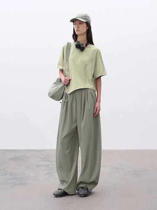 半圆/C63830119/分割感松紧腰弯刀裤 商品图2