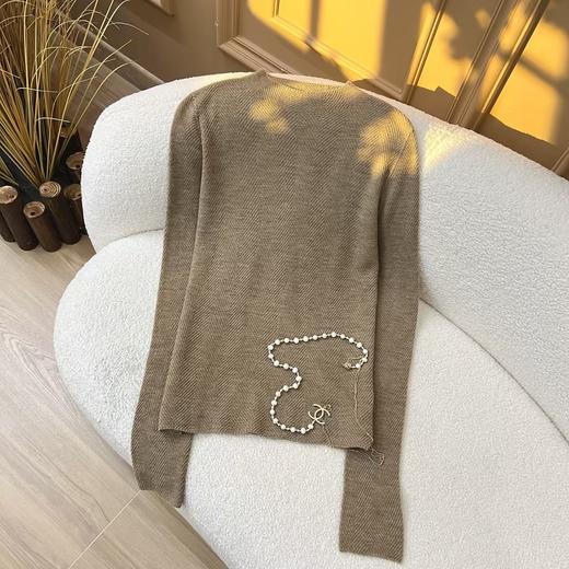 柔金肌理~精纺纯羊 毛扬子纱鱼骨纹半高领长袖针织衫女 商品图2