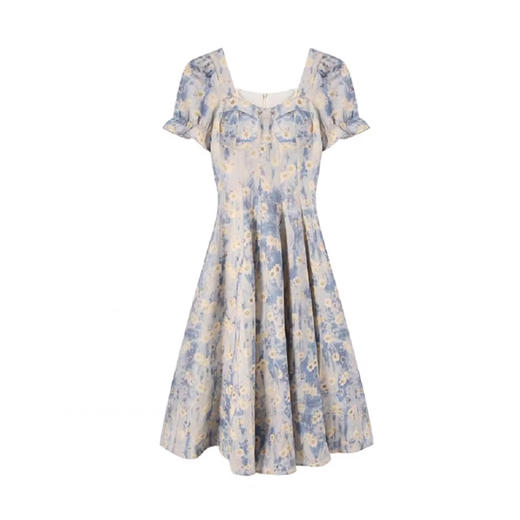 裁缝学苑AS644法式高级感方领收腰连衣裙纸样女装显瘦长裙子服装打板 商品图3