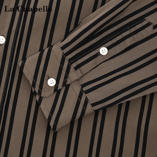 天猫同步【纯棉/垂顺/有型】拉夏贝尔/La Chapelle通勤松弛感衬衫女翻领排扣宽松显瘦休闲衬衣 商品图2