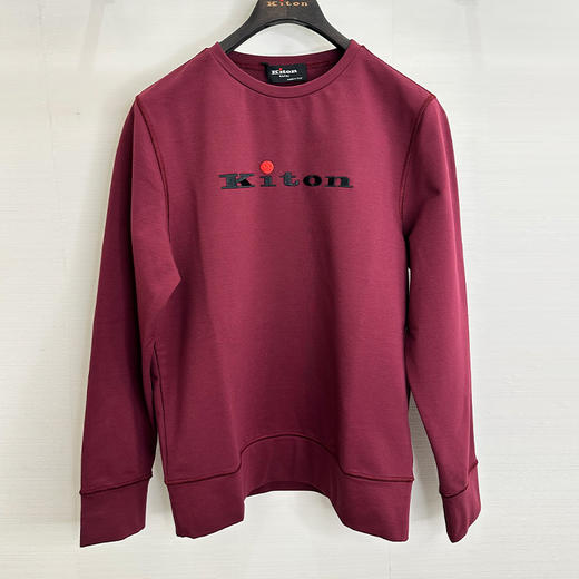 KITON 男士字母徽刺绣长袖卫衣 红色 UMK075112000 商品图0