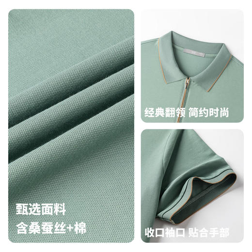 【含桑蚕丝】圣得西2026年夏季新款男士中青年多彩商务短袖polo衫 商品图4