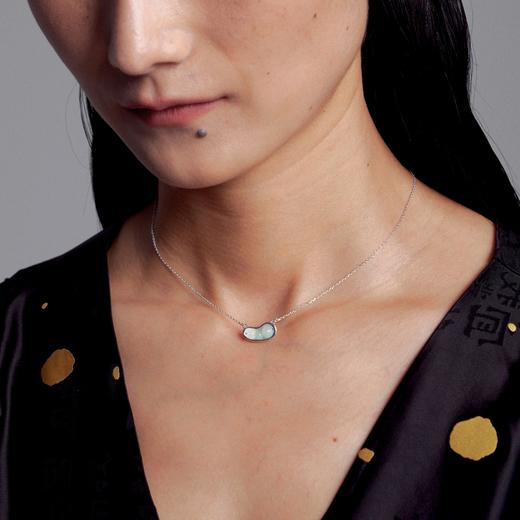 美颂之光 MAISON LUMIERE 925银天然翡翠福豆耳钉手链项链 商品图6