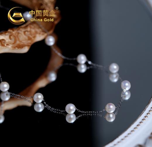 中国黄金七星连珠珍珠项链淡水珍珠+S925银 商品图1