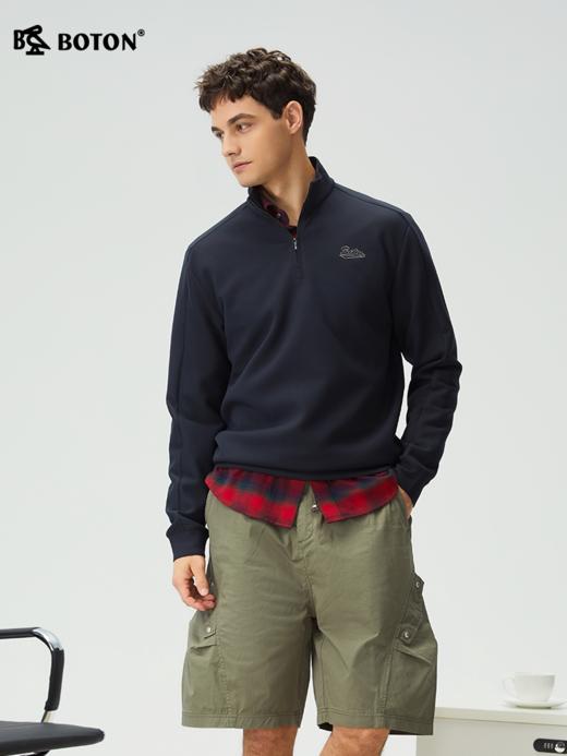 波顿男士三季半拉链长袖针织衫｜立领设计利落，商务休闲一件兼顾MT066126 商品图1