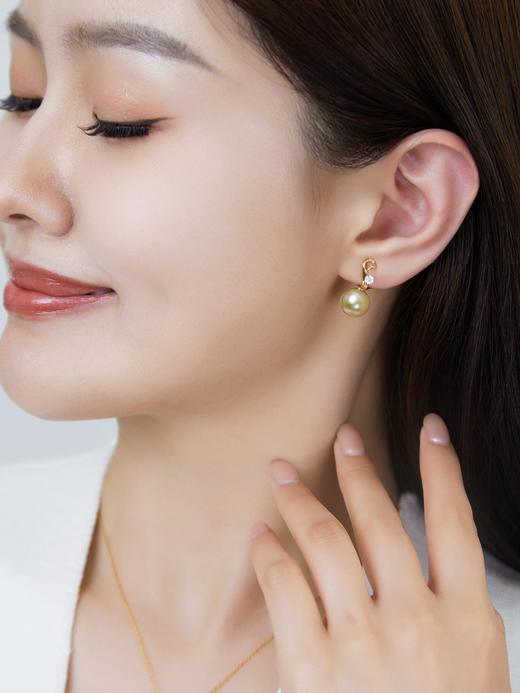 【挚友限定】金天鹅-18K金南洋金珠耳夹 10.2mm 商品图1