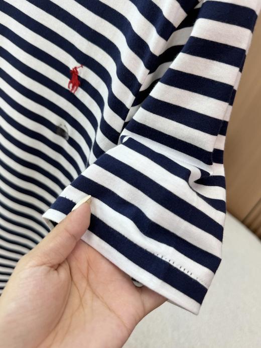 RL拉夫夏季圆领海军条纹刺绣小马短袖T恤男女同款 商品图4