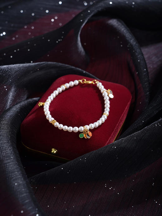 子佩集【平安喜乐】银S925珍珠惜王妃手链【QJSL006】镀金平安喜乐2602 商品图6