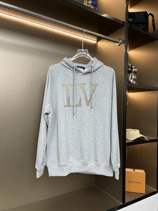 F030416胸口莱茵石烫钻字母牛角袖情侣宽松遮肉休闲连帽卫衣 商品图12