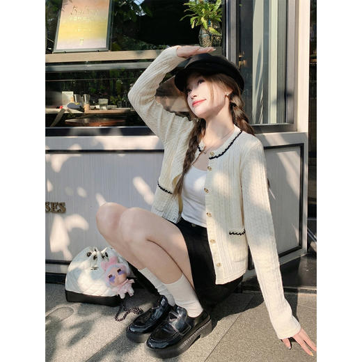 <曾小咸推荐>3.8现货秒杀 ！微信超特价！韩系小香风针织开衫 日常189.99 立减100 秒杀89.99！！ 商品图3